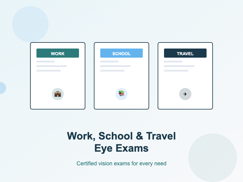 Work School and Travel Eye Exams at Reyes Vision